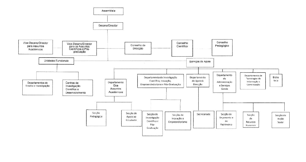 Organigrama faculdades Universidade do Namibe